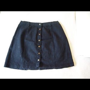 Forever 21 Black Corduroy Mini Skirt with Buttons